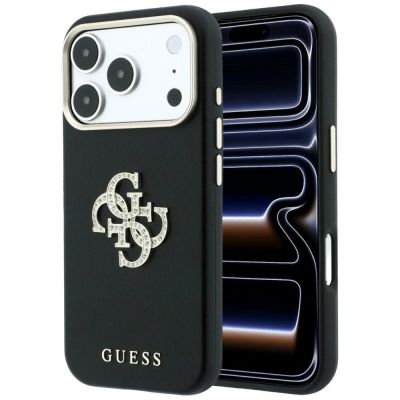 Etui Guess Smooth & Big Strass Logo na iPhone 18 Pro / 17 Pro - czarne