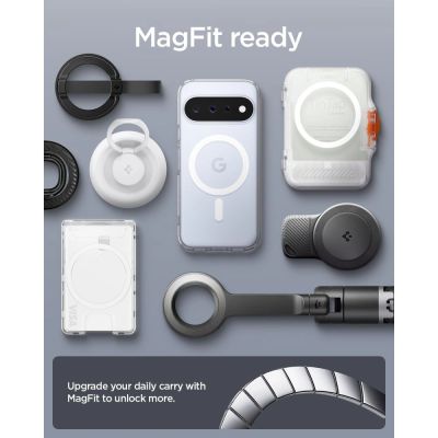 9. Etui Spigen Ultra Hybrid Mag MagSafe na Google Pixel 11 - przezroczysto-białe