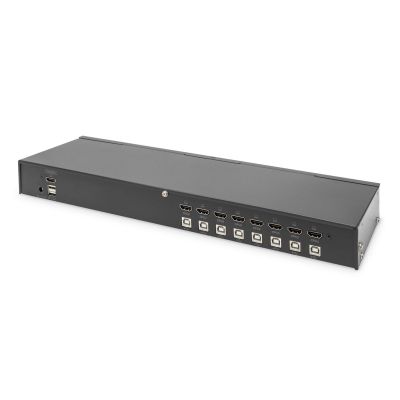 9. Przełącznik KVM 8 portowy, Rack 19", 4K 30Hz, 8xHDMI IN, 1xHDMI OUT, 2xUSB A