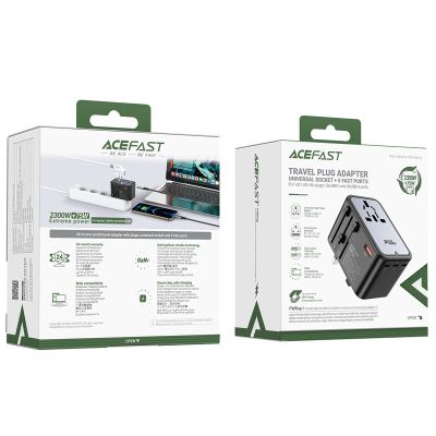 5. Adapter ładowarka podróżna Acefast Z1 GaN 75W PD 3x USB-C 2x USB-A - czarny