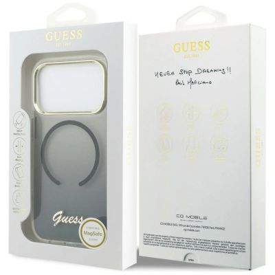 8. Etui Guess IML Gradient Script Metal MagSafe do iPhone 17 Pro - czarne