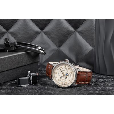 6. Zegarek Męski ZEPPELIN LZ121 Mediterranee Moonphase 9636-5 + BOX