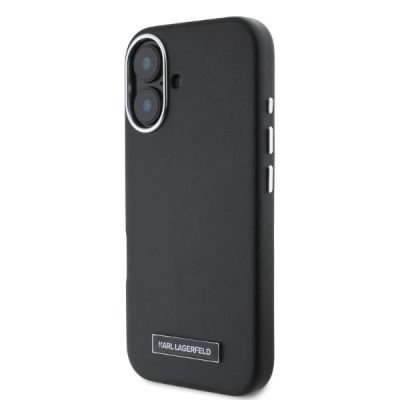 3. Etui Karl Lagerfeld FW Metal Plate MagSafe na iPhone 16 - czarne