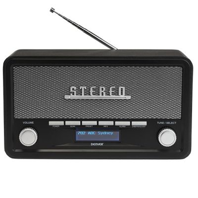7. Radio Denver DAB-18 Retro Bluetooth - DAB/DAB+/FM - Stereo - Szare