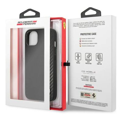 8. Etui Ferrari On Track Carbon Stripe na iPhone 13 mini - czarne