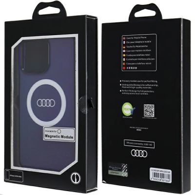 7. Etui Audi IML Big Logo MagSafe na iPhone 14 Pro Max - niebieskie