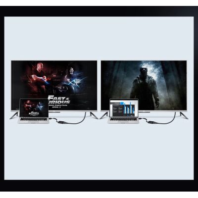 10. Ugreen adapter przejściówka HDMI - VGA micro USB / audio 3,5 mm mini jack czarny (40248)