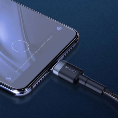 12. Baseus Cafule kabel przewód USB Typ C SuperCharge 40W Quick Charge 3.0 QC 3.0 1m szaro-czarny (CATKLF-PG1)