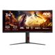 Monitor AOC CU34G4Z 34-calowy, Szybkie VA, WQHD 21:9, 240 Hz, 1 ms, 3440 x 1440 pikseli, 450 cd/m2, ilość portów HDMI: 2, kolor czarny
