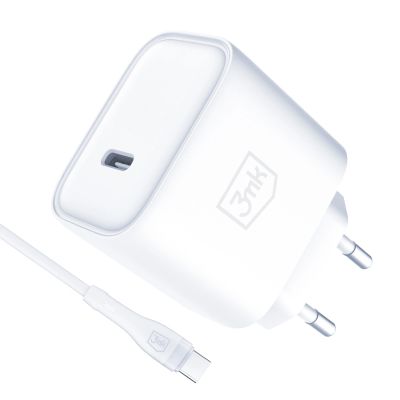 14. Ładowarka sieciowa 3mk Rayo Charger 20W PD3.0 PPS USB-C + kabel USB-C / USB-C 3A 60W - biała