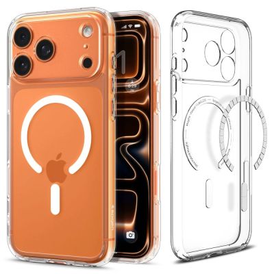 15. Etui Spigen Ultra Hybrid MagSafe na iPhone 17 Pro Max - przezroczysto-białe