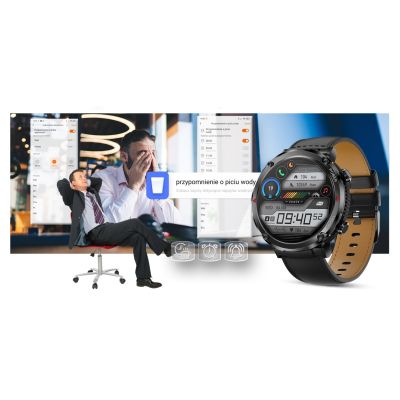 19. Smartwatch Gravity GT21-3 + Czarny Pasek Silikonowy