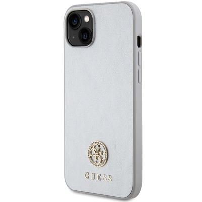 2. Etui Guess Strass Metal Logo do iPhone 15 Plus - srebrne