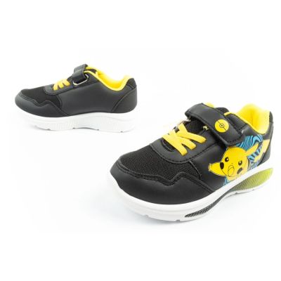 8. Leomil Pokemon buty sportowe dziecięce sneakersy lekkie na rzep czarne żółte