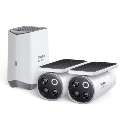 Zewnętrzny zestaw monitoringu Baseus Security S1 Pro Dual 3K (2 kamery) – biały
