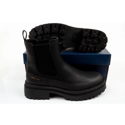 9. GAP buty damskie Louise czarne botki za kostkę modne wsuwane