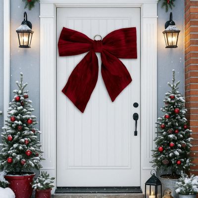 12. KOKARDA DEKORACYJNA BORDOWA 67x72x9CM MICA