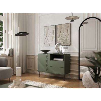 3. Komoda 1D2S TRESSE 100x40x75 zieleń mat
