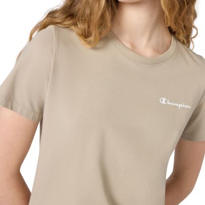 4. Koszulka damska Champion Short Sleeve T-shirt beżowa 118408 MS041