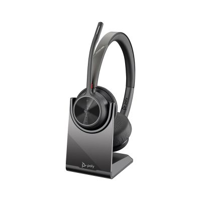 23. POLY Zestaw słuchawkowy Voyager 4320-M z certyfikatem Microsoft Teams + adapter BT700 + stacja ładująca