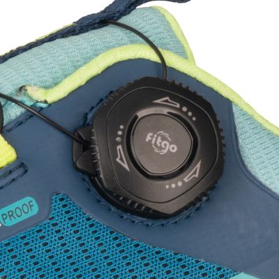 9. Buty Trollkids Trollfjord Hiker Low XT Waterproof niebieski portowy/wiosenny liść/mgła akwamarynowa