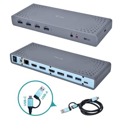 13. i-tec CADUAL4KDOCK stacja dokująca Przewodowa USB 3.2 Gen 1 (3.1 Gen 1) Type-C Czarny, Turkusowy