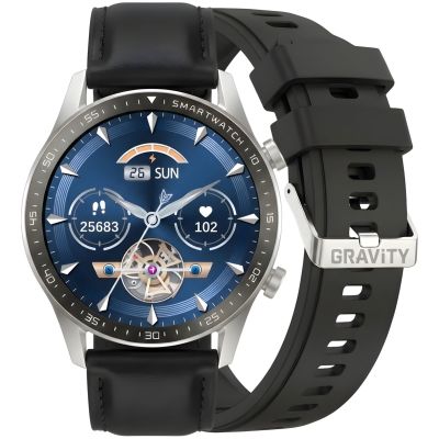 Smartwatch Gravity Srebrny 2 Paski GT10-7
