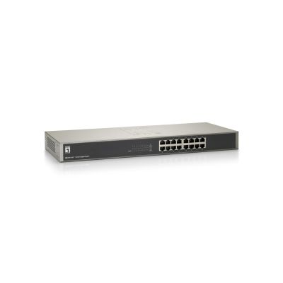 LevelOne GSW-1657 łącza sieciowe Nie zarządzany Gigabit Ethernet (10/100/1000) Czarny, Szary