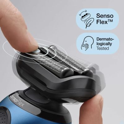 4. Braun Series 6 61-B4500cs - Golarka foliowa - Niebieski - Przyciski - LED - Ładowanie - Zasilanie - AC/Bateria