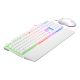 3. RAMPAGE FORTUNA ZESTAW GAMINGOWY KLAWIATURA Z PODKŁADKĄ I MYSZ 12800 DPI WHT