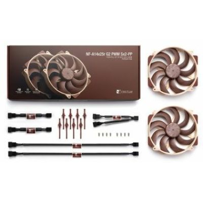 10. Wentylatory NOCTUA 140mm NF-A14x25r G2 PWM Sx2-PP
