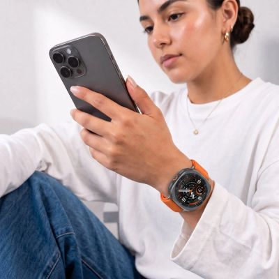 3. Pasek Tech-Protect Nylon Clasp na Samsung Galaxy Watch Ultra 47 mm - pomarańczowy