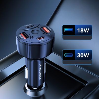 6. Ładowarka samochodowa Wozinsky WLS-04 60W 2xUSB-C 2xUSB-A - czarna