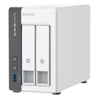 5. Qnap TS-216G, Tower, 2 x 2.5"/3.5" SATA, ARM 2.0GHz Quad core, 4GB, 1 x 2.5GbE + 1 x GbE, External adapter (PSU)