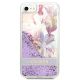 3. Etui Guess Flower Liquid Glitter na iPhone SE 2022 / SE 2020 / 7 / 8 - fioletowe