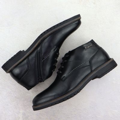 5. Skórzane trzewiki męskie eleganckie czarne Bugatti 331-8373H-4100