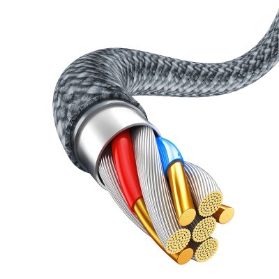7. Baseus kabel do iPhone USB - Lightning 2m, 2,4A szary (CALD000516)