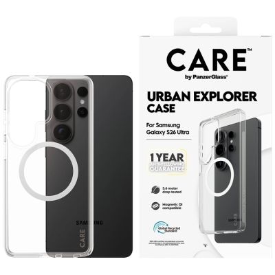 Etui CARE by PanzerGlass Urban Explorer Transparent w. White Qi na Samsung Galaxy S26 Ultra - przezroczyste