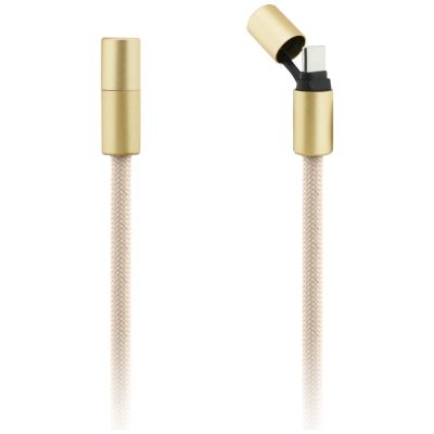 3. Kabel Guess CBDY 4G Charm USB-C / USB-C 150cm - beżowy