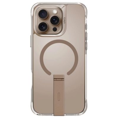 2. UNIQ etui Eleva with Vertica Stand        iPhone 16 Pro 6.3" złoty/taupe gold