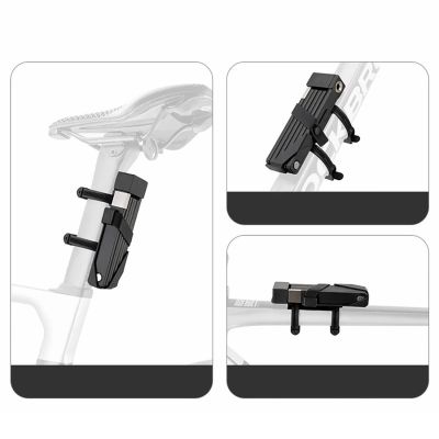4. Zapięcie rowerowe Rockbros 32140003001 na klucz z uchwytem składane 88cm - czarne