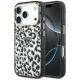 Etui Guess IML Leopard Glitter Triangle Logo MagSafe na iPhone 17 Pro / 18 Pro - czarne