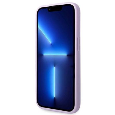 5. Etui Guess Saffiano Strap na iPhone 14 Pro - fioletowe