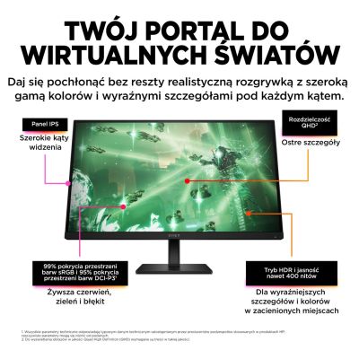 11. MONITOR HP LED, QHD 27" OMEN 27q (780H4E9) 165Hz