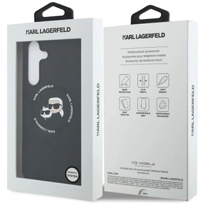 8. Etui Karl Lagerfeld Silicone Karl & Choupette Heads MagSafe na Samsung Galaxy S25 FE - czarne