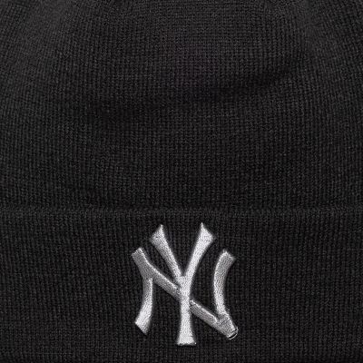 3. New Era Metallic Beanie New York Yankees Hat 60691271 Czarne One size