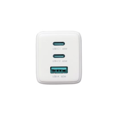 5. Ładowarka sieciowa Joyroom JR-TG10 65W GaN 2x USB-C + USB-A z kablem 100W USB-C - USB-C 1.2m - biała