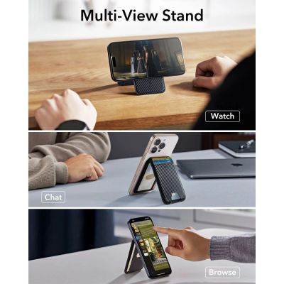 4. Portfel magnetyczny ESR Classic RFID Magnetic Wallet Stand MagSafe na telefon - czarny