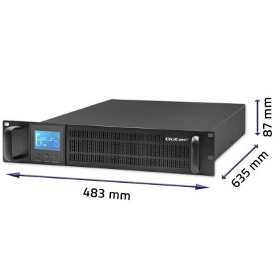 8. Qoltec Zasilacz awaryjny UPS RACK 2kVA 1600W LCD