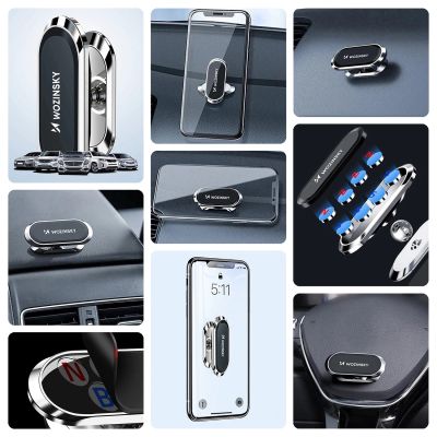 2. Wozinsky samoprzylepny magnetyczny uchwyt samochodowy 360 na deskę rozdzielczą srebrny (WMH-06)